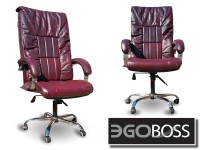 Офисное массажное кресло EGO BOSS EG1001 Maroon в комплектации ELITE натуральная кожа - магазин СпортДоставка. Спортивные товары интернет магазин в Реже 